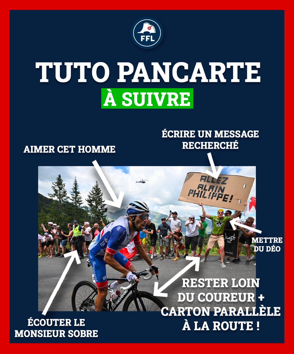 FFLose's tweet photo. ⚠️ IMPORTANT 

La saison cycliste a recommencé et on se réjouit de voir vos sublimes pancartes partout, tant que c'est pas dans la tronche d'un coureur 🥰

Quelques astuces simples à suivre ✅️ https://t.co/nKU7qpgwNj