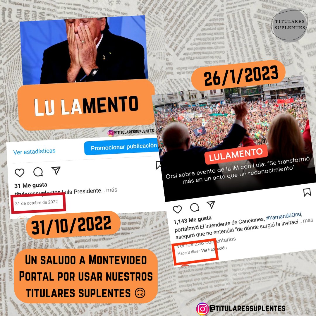 titularsuplente's tweet photo. La próxima vez que @portalmvd quiera usar un titular nuestro, al menos que nos etiquete 🙃 ...
No es la primera vez que pasa https://t.co/xoRvBfqlTL
