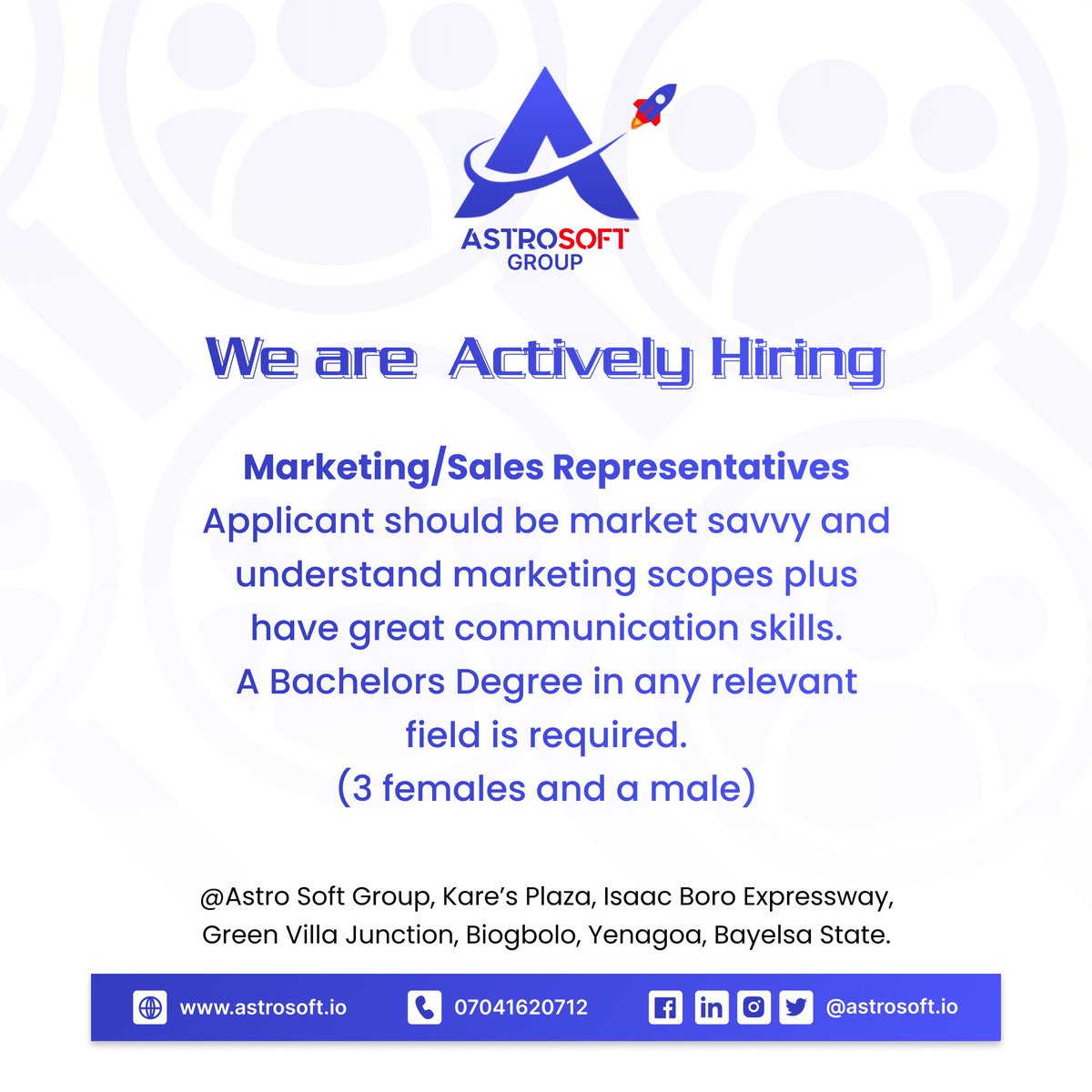 Astrosoftio's tweet photo. We are hiring https://t.co/4tIfnin3G5