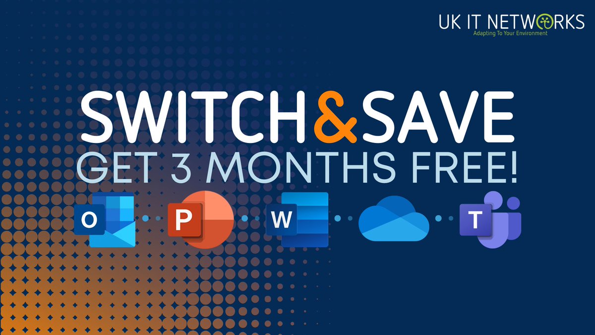 UKITNetworks's tweet image. SWITCH &amp;amp; SAVE ✨You could save yourself 3 months on a 36-month contract when you sign up to our Microsoft 365 license. How about that?!
#microsoft365 #3monthsfree #supportpackage #switchandsave