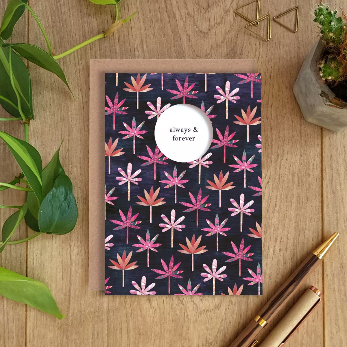 Always &amp; forever 🌴💕 Available in our Etsy shop. We also have a Welsh version 'ti a fi am byth' (you &amp; me forever) paperwhalecards.etsy.com