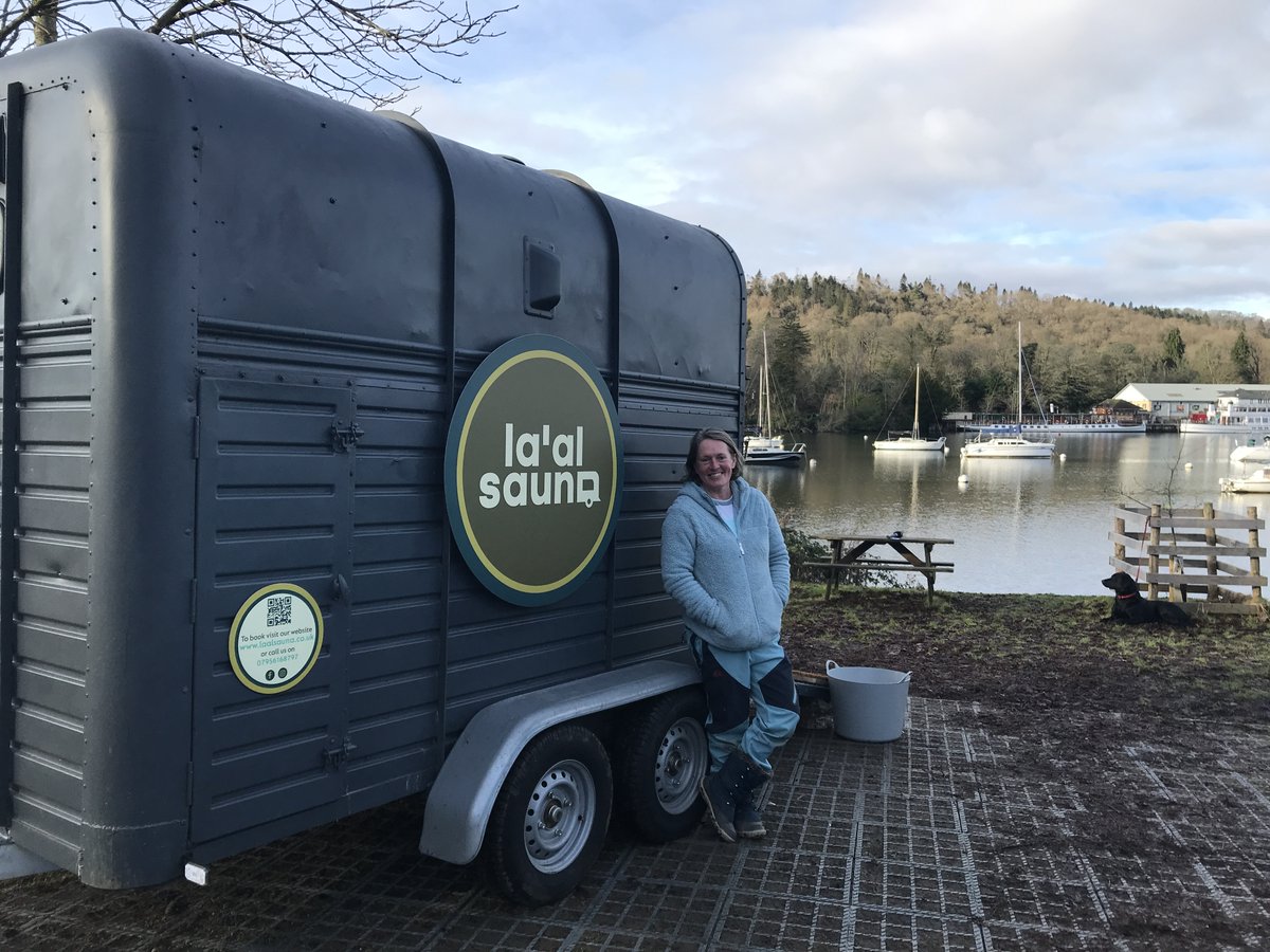 This mobile sauna in a converted horse box is now warming-up swimmers at Fell Foot, Windermere. Its Cumbrian creator Debbie Noble spent the winter under a tarp building it, having embraced cold-water dipping during treatment for breast cancer <a href="/BBC_Cumbria/">BBC Cumbria</a>