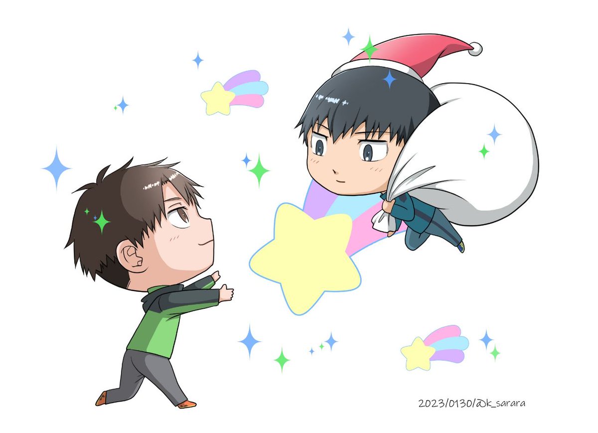 k_sarara's tweet image. #kazewinter
クリスマスに描いたラクガキを今更塗ってみて大遅刻ですがタグ参加させていただきます💦
開催ありがとうございます！次回があれば遅刻しないで参加できるようにしたです。

清瀬だけのサンタは流星に乗ってやってくる～⭐️