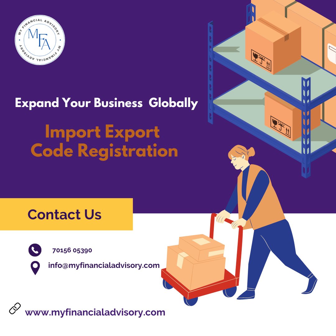 myfinancialady's tweet image. By assisting you in promoting your services or goods to a global audience, Learn how to submit an application for an Import Export Code Registration.
Contact us
myfinancialadvisory.com
070156 05390
info@myfinancialadvisory.com
#ExportimportCode #IECCode #myfinancialadvisory