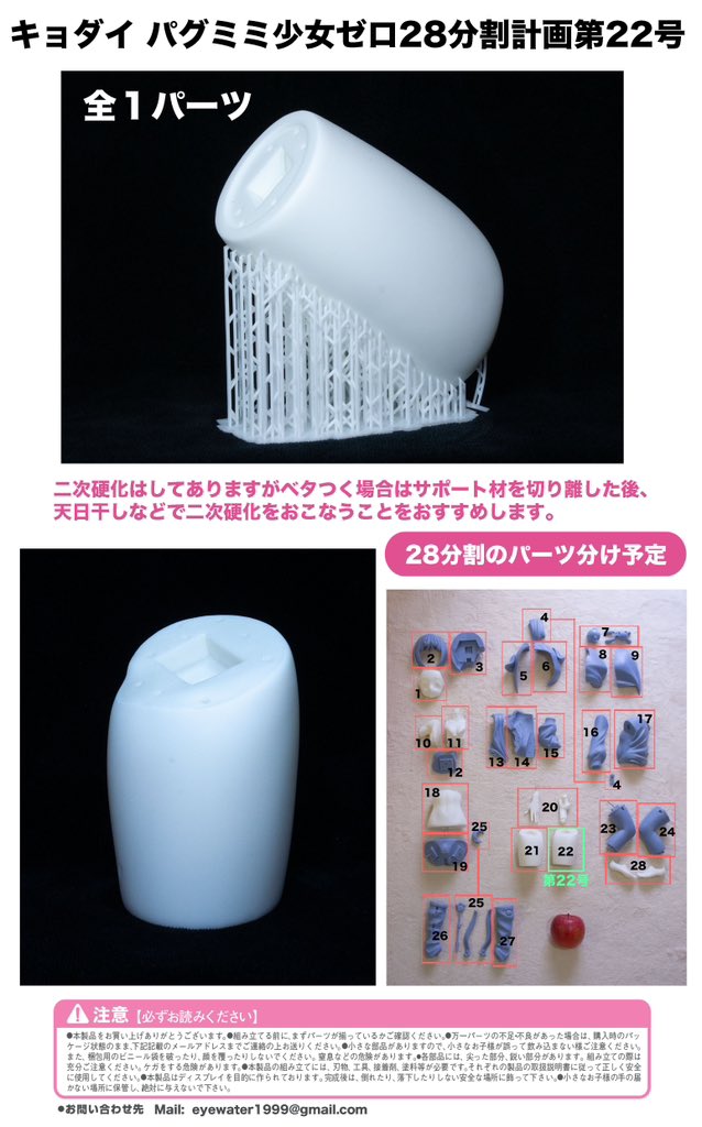 「お待たせしました!「キョダイ パグミミ少女ゼロ」28分割販売計画  第22号をW」|榎木（えのき）ともひで 骸骨少女「富井アンナ」レジン版WEBショップで販売中のイラスト