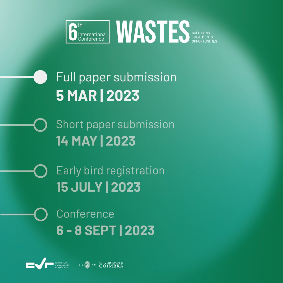 📝 CALL FOR PAPERS

WASTES is back in 2023 and offers two distinct options of paper submission: Full paper or Short paper. ⬇️
 
You can see all the details at wastes2023.org!

#wastes #wastes2023