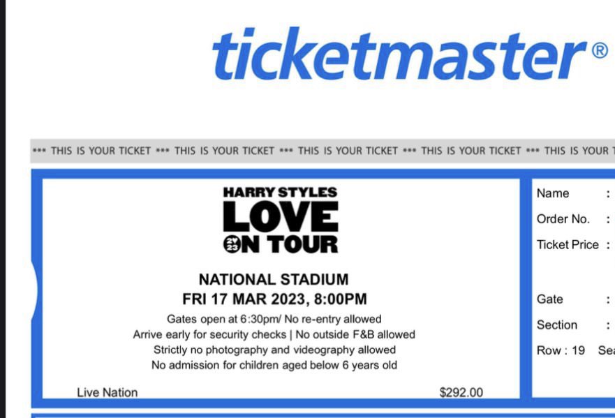 bersambadria's tweet photo. WTS
Harry Styles Love on Tour Singapore, March 17th 2023
CAT 2 PA3, 2 Tix Only
IDR 3,300,000/tix ($292)
Negotiable!
DM me for more info ✨ #LoveOnTourSingapore #zonauang #tiketharrystyles #HarryStylesLoveOnTour https://t.co/oPtGT8cD5x