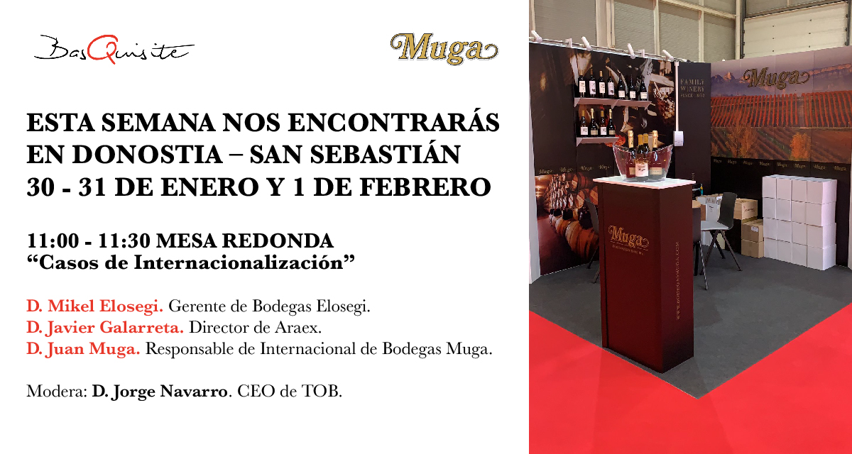bodegasmuga's tweet photo. 📍 Hoy compartiremos un Muga en este salón gourmet y además, conocimiento. Juan Muga compartirá experiencias con dos interesantes casos de éxito de internacionalización del vino como lo son Javier Galarreta con @AraexSFW y Mikel Elosegi de @BodegasElosegi.
#Basquisite https://t.co/PJqbeK0tmP