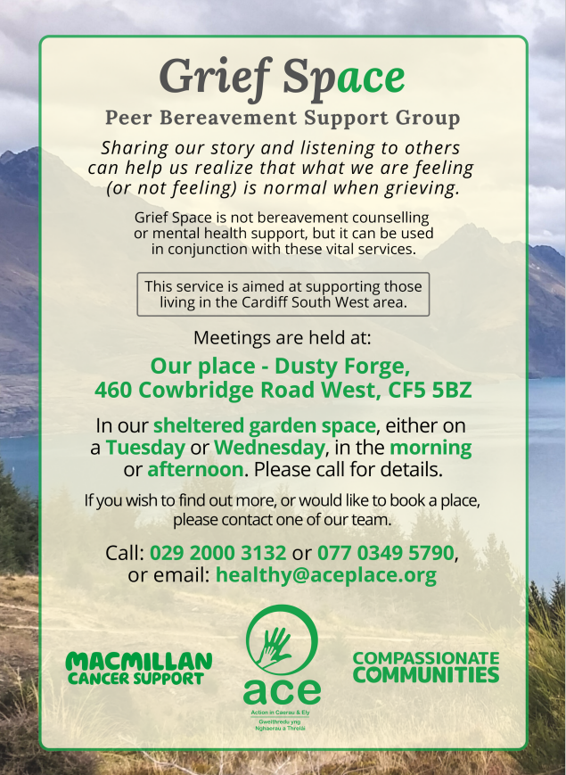 CardiffSW's tweet photo. Some information for activities taking place at @elycaerau_ACE
#SWCluster #Cardiff #ACE #Ely #Caerau #community #griefespace #support https://t.co/mBRYiUZgSu