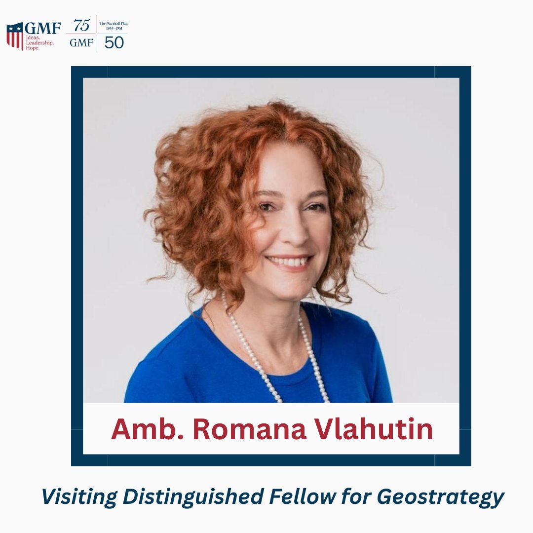 gmfus's tweet photo. 📣 We are delighted to announce that @RVlahutin will be joining GMF as Visiting Distinguished Fellow for Geostrategy. She will be focusing on strategic infrastructure and wider EU geostrategic issues. https://t.co/VrEVsHcjCO https://t.co/FlQDPMDZjc