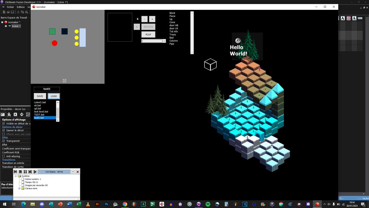 Patlegoman's tweet photo. A bad variable and I discover Qbert.
#madewithfusion #iwanttocreate #gamedev #nocode #indiedev #videogame #retrogaming #lowcode #NoCodeFrance https://t.co/In7JBT5Ifa