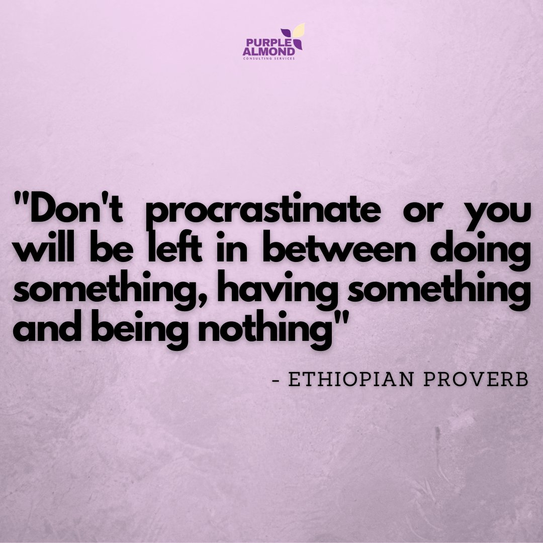 _PAConsulting_'s tweet photo. Make every moment count and avoid the trap of procrastination. Embrace action today, take ownership and be someone, not just something.

#mondaymorningmotivation #ethiopianproverb  #productivity #selfimprovement #progressnotperfection #nevergiveup #saynotoprocrastination❌ https://t.co/8Y7qwKU6Ie