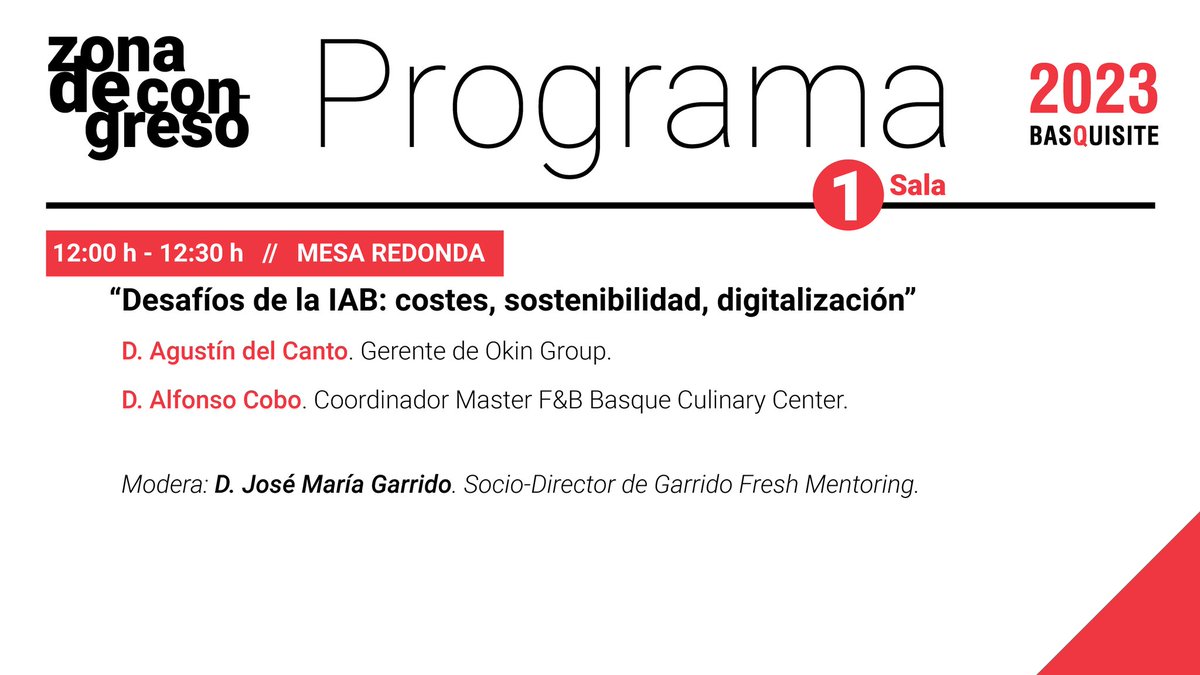 freshmentoring's tweet photo. Hoy a las 12:00, en #Basquisite2023, tenemos el placer de moderar la mesa redonda "Desafíos de la IAB: costes, sostenibilidad, digitalización".
@basquisite https://t.co/xwOk1Cz4l3