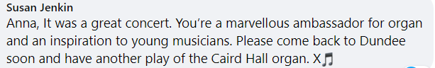 CairdHallDundee's tweet photo. Thanks to the lovely members of the audience who posted supportive comments about their experience at @AnnaLapwood's concert on Saturday. Seeing new faces and old friends was truly uplifting, and we are delighted the first concert celebrating our centenary was so well received. https://t.co/j2eMFFTvNO