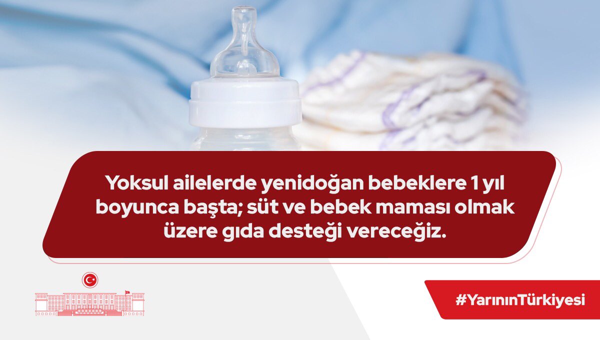 gencdevaantakya's tweet photo. Yoksul ailelerde yenidoğan bebeklere 1 yıl boyunca başta süt ve bebek maması olmak üzere, gıda desteği vereceğiz.

#YarınınTürkiyesi https://t.co/MgFJoUXwRk