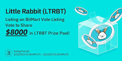 Little Rabbit (LTRBT) Listing on BitMart: Vote to share $8000 in LTRBT Prize Pool bit.ly/40edXNZ airdrop, bitmart