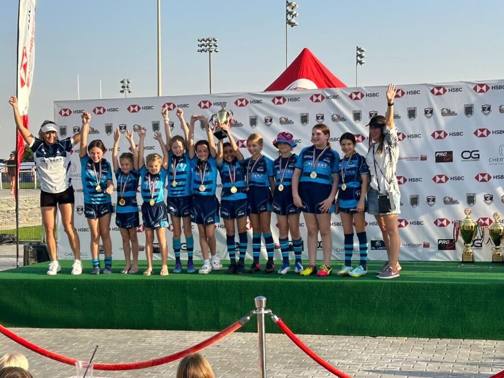 VHPrimary's tweet photo. Amelie in Y3 Red is feeling proud of her team this morning. Over the weekend, they won the U11 girl's division at the HSBC rugby tournament.
Well done Amelie!
#vhpssports #sports #vhps #primaryschool #britishschool #outstanding #schoolstories #dubaischools #bso #bsme #khda https://t.co/NT245wlCi3