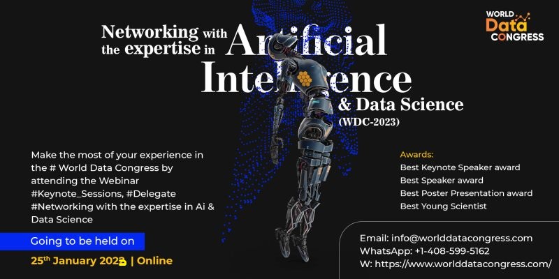 WDataCongress's tweet image. Invitation to all AI &amp;amp; Data Science Professionals.
Come &amp;amp; join us @WDC2023.Make the most of your experience in the #WorldDataCongress
Attend the Webinar #Keynote_Sessions #delegates with expertise in Ai &amp;amp; Data Science 
Register: lnkd.in/gynr3-SB