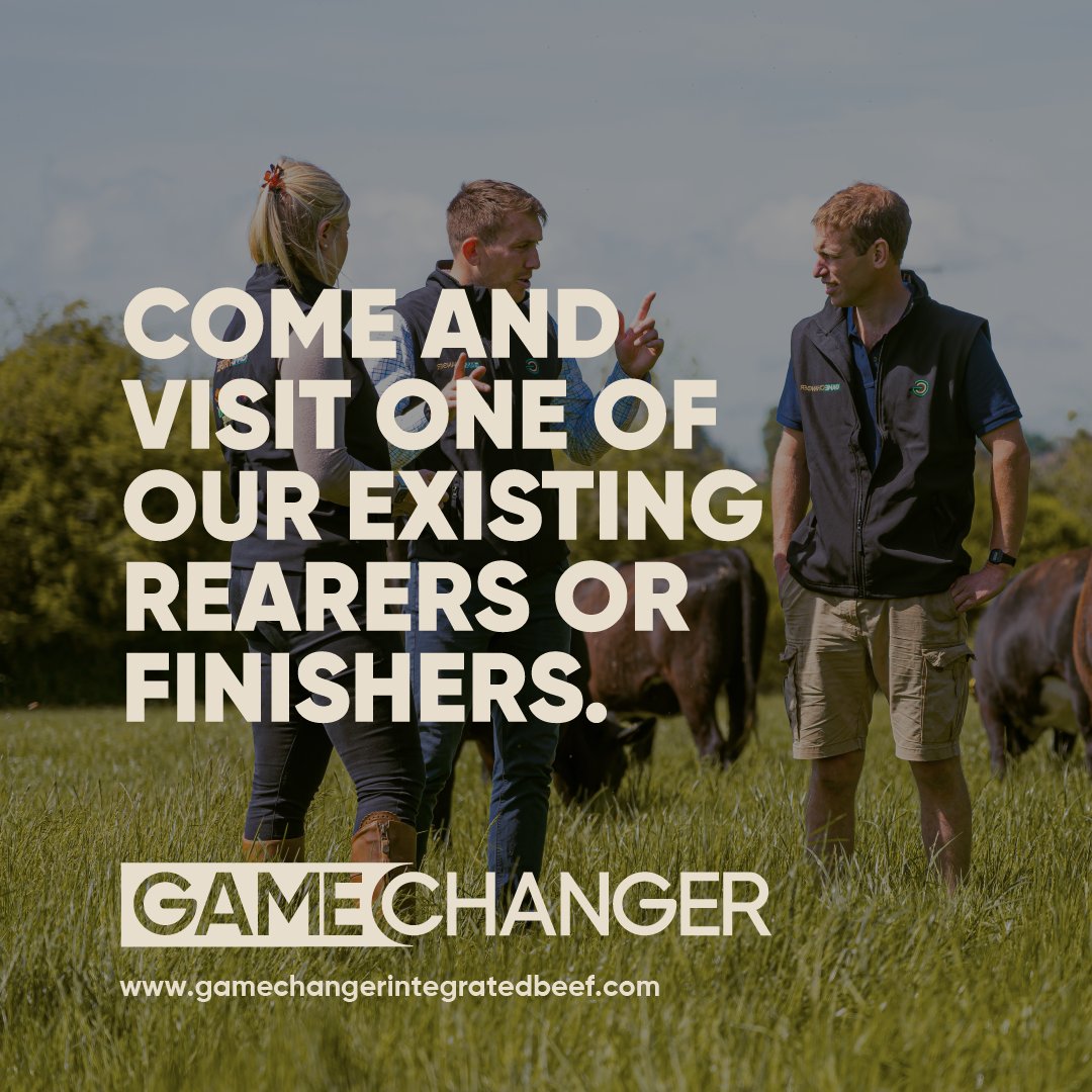 GamechangerBeef's tweet photo. Still unsure on whether to take the plunge and become a Gamechanger Rearer?

We happily welcome farmers to visit one of our existing rearing or finishing units to see the benefits in action! https://t.co/TrdbQc7BD1