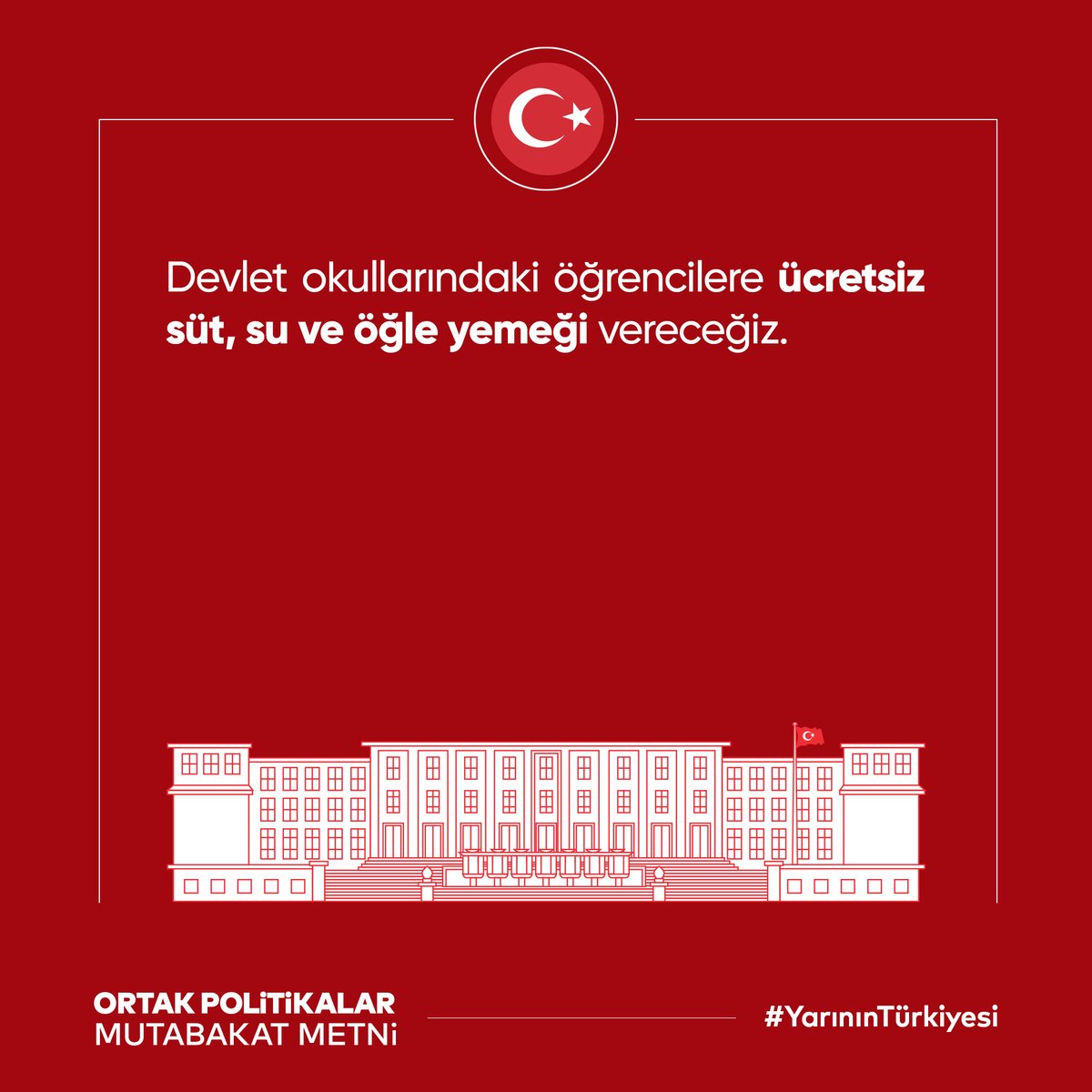 SaadetPartisi's tweet photo. Devlet okullarındaki öğrencilere ücretsiz süt, su ve öğle yemeği vereceğiz.  #YarınınTürkiyesi https://t.co/wAMFyiF06U