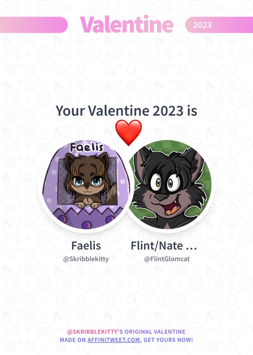 Skribblekitty's tweet photo. ✨ Valentine 

This year you're mine FlintGlomcat! ❤️
And you, whom will be yours?

➡️ https://t.co/traW3wEemJ https://t.co/r0ob2KmcnF