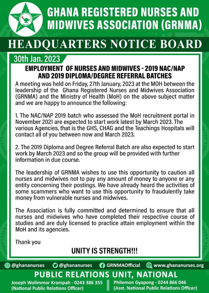 Qwabyna_Asiedu's tweet image. NOTICE TO ALL NURSES - 2019 NAP/NAC BATCH AND 2019 DIPLOMA/DEGREE BACKLOG

#GRNMA
#Unity_Is_Strength