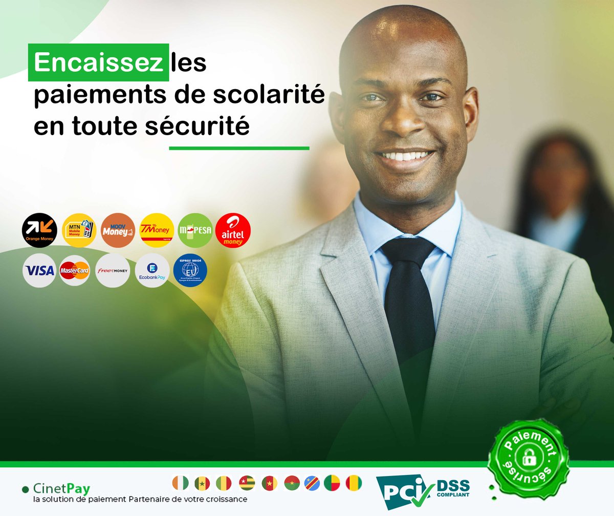 Fondateurs d'écoles, évitez les faux billets et les trous de caisse, 
encaissez vos paiements par mobile money, cartes bancaires et portefeuilles électroniques.
Cliquez ici pour en savoir plus 👉 : bit.ly/3Q7Dovn
#Fintech #Cinetpay #Paiementenligne #MobileMoney