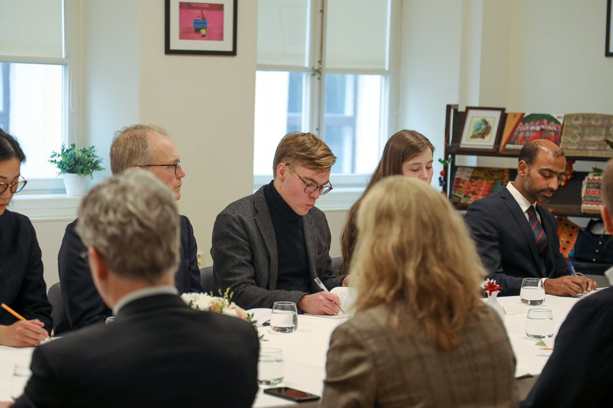 IndiainSweden's tweet photo. India’s G20 Presidency
Discussion organized by @HCAspengren @UISweden at Embassy

Mihir Sharma of @orfonline
Amb @hartogholm Amb Widman Spl Envoy for Indo Pacific, Amb @HallgrenJakob Amb Uexkull @JakobVHStrom Erik Åstedt &amp; business reps joined Amb Lal

Sweden holds EU Presidency https://t.co/Ap5y3S69c6