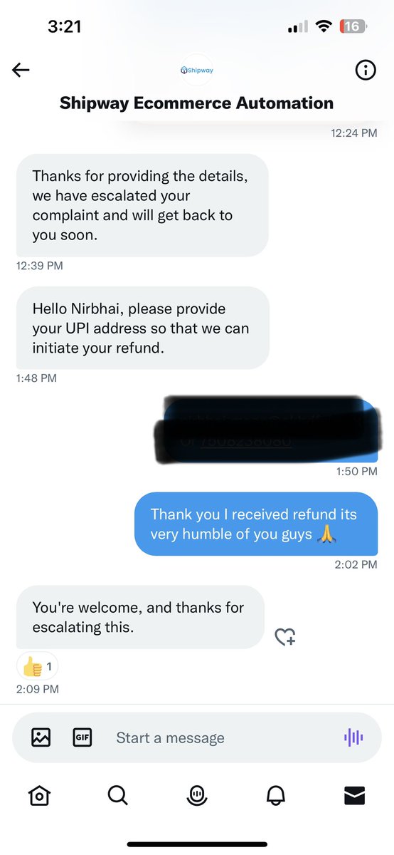 nirbhaimaan1's tweet photo. Thank you @ShipwayDotCom it was really a fast reaction on a issue,you guys processed it really fast, keep it up 👍 https://t.co/eJ0CbsTvln