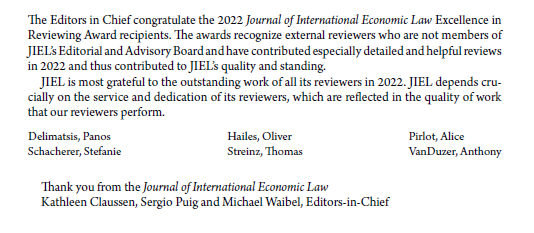 Journal of International Economic Law tweet media