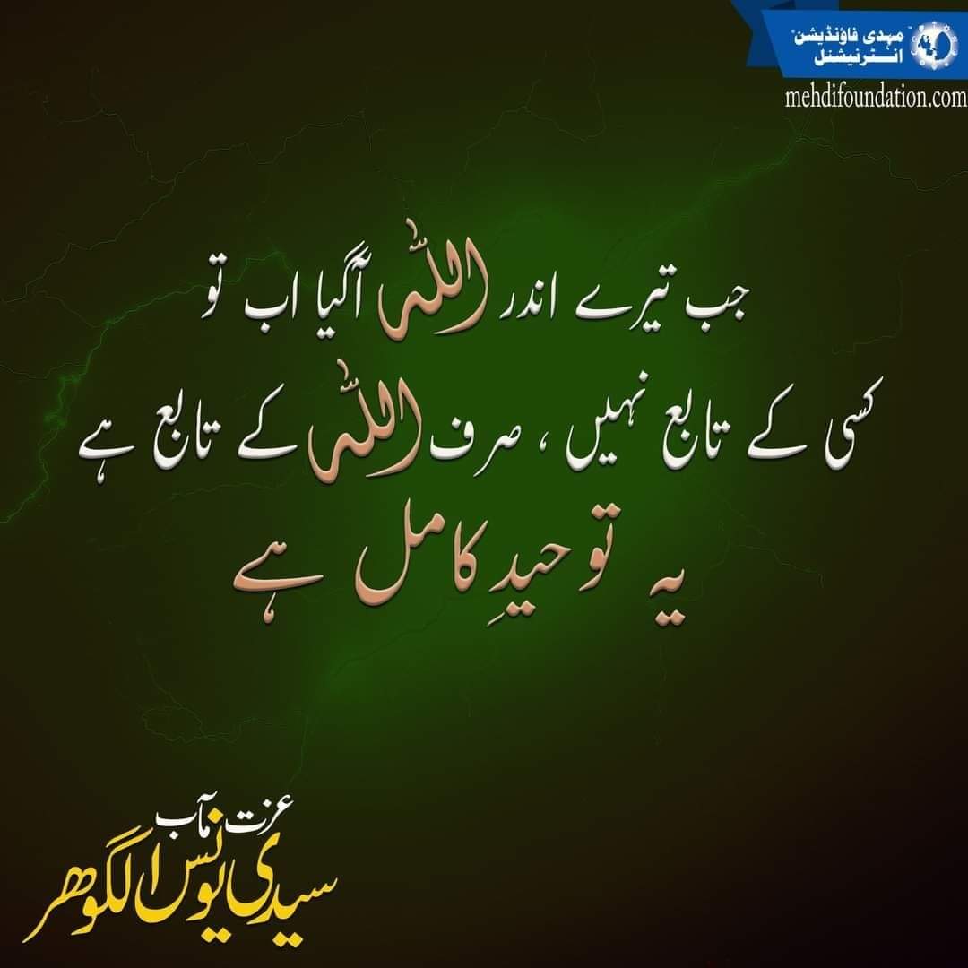 #QuoteoftheDay’ Jab tere ander Allah aa gaya ab tu kisi kay ta’bey nahi sirf Allah kay ta’bey hai ye tauheed-e-kamil hai!’ HH Younus AlGohar
mehdifoundation.com

#AlRaTV #IamAUniversalSufi #ifollowGoharShahi #ImamMehdiGoharShahi #GoharShahi

#ALRATV
facebook.com/alratv