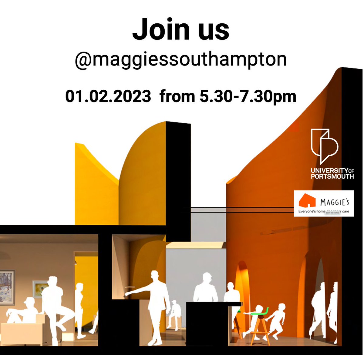 Students from their final year of the BA Hons Architecture course at  Portsmouth School of Architecture  share their visions for 'an architecture of hope' to the team at Maggie's Southampton.

On Wednesday 01st Jan at Maggie's Southampton from 5.30pm 

We would love to see you.