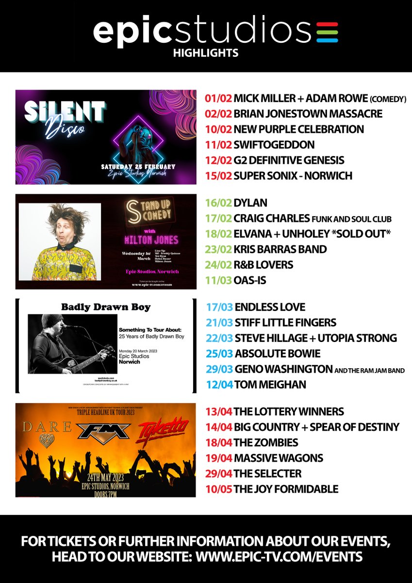 EPICNorwich's tweet photo. Recent announcements include ...  @LotteryWinners #SuperSonix and The Norwich #Darts Masters. Please see our website for details on all the vents coming up @EPICNorwich https://t.co/GFXCgwPEnN https://t.co/twW4SYVsyL