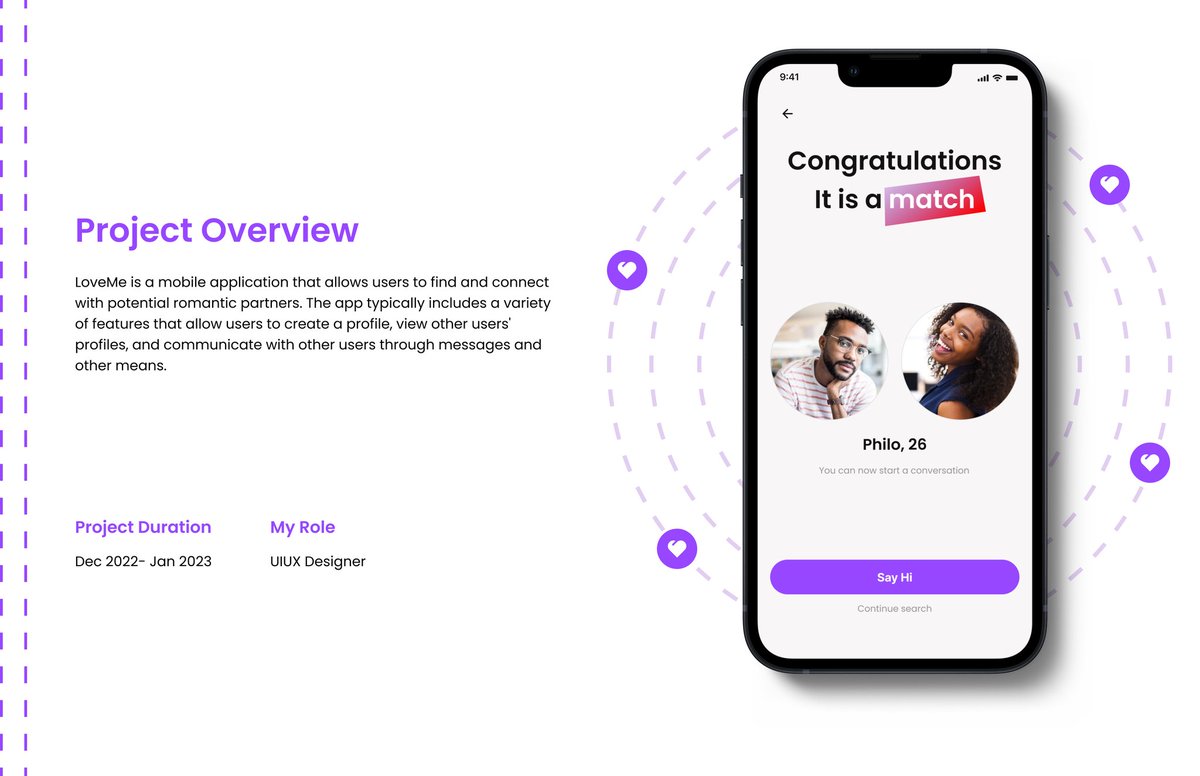 Blacmeek's tweet image. Been single for a while now and I decided to design a dating app. &quot;LoveME&quot; is a mobile application that allows users to find and connect with potential romantic partners.

Check the link for full presentation behance.net/gallery/162525…