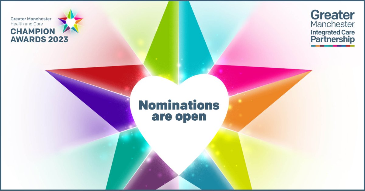 The Greater Manchester Health and Care Awards are back! If you know someone who has gone above and beyond in a health care setting either at work or in their community, please nominate here: bit.ly/AWARDS23 @GMchampions2023 #GMchampions