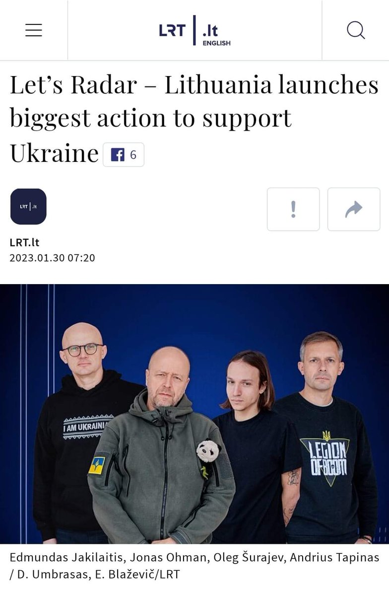 tatarelyte's tweet photo. Let's Radar!

Let's donate to air surveillance radars to protect Ukraine’s skies.
https://t.co/WDl0NcMdy0 https://t.co/5FAYmmZqIf