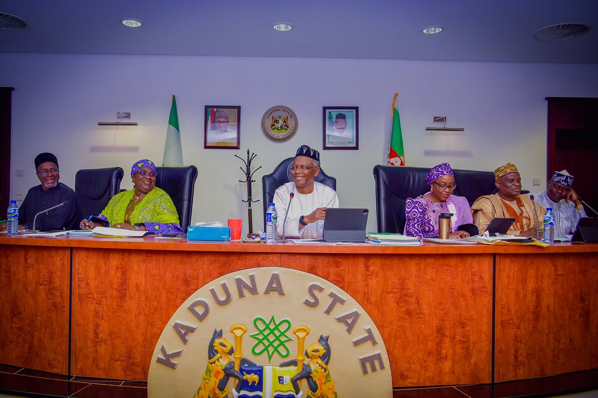 GovKaduna's tweet photo. The Kaduna State Executive Council is holding its regular weekly meeting. Malam Nasir @elrufai is chairing the session. https://t.co/A24s4yhKQY