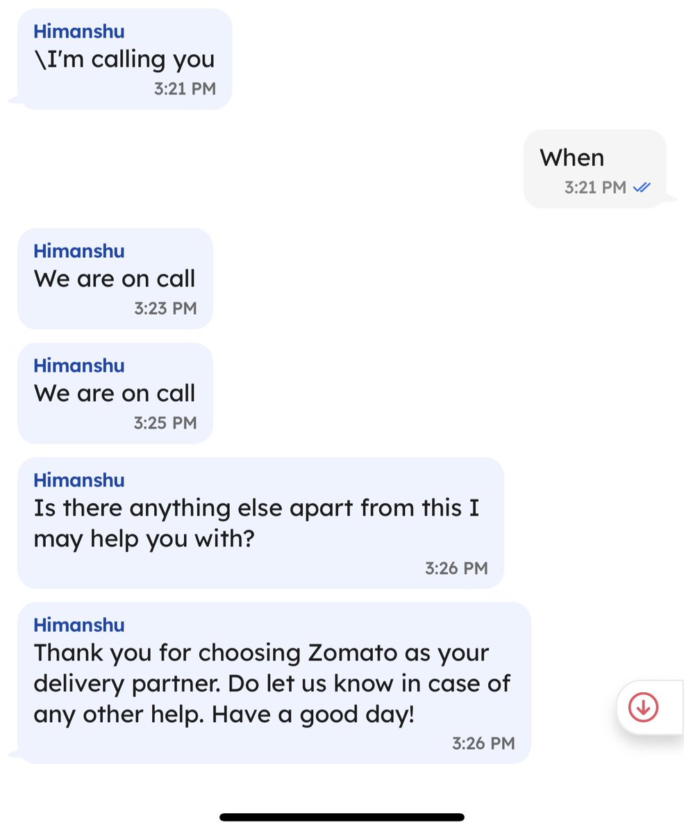 Elite_Nitin's tweet photo. @zomato your support executive Himanshu hung up the call on me for delayed order. Order was placed on 30Jan23 @ 1425hours. Do the support executives undergo any training before assigned job to call customers. https://t.co/r44cyZqp0w