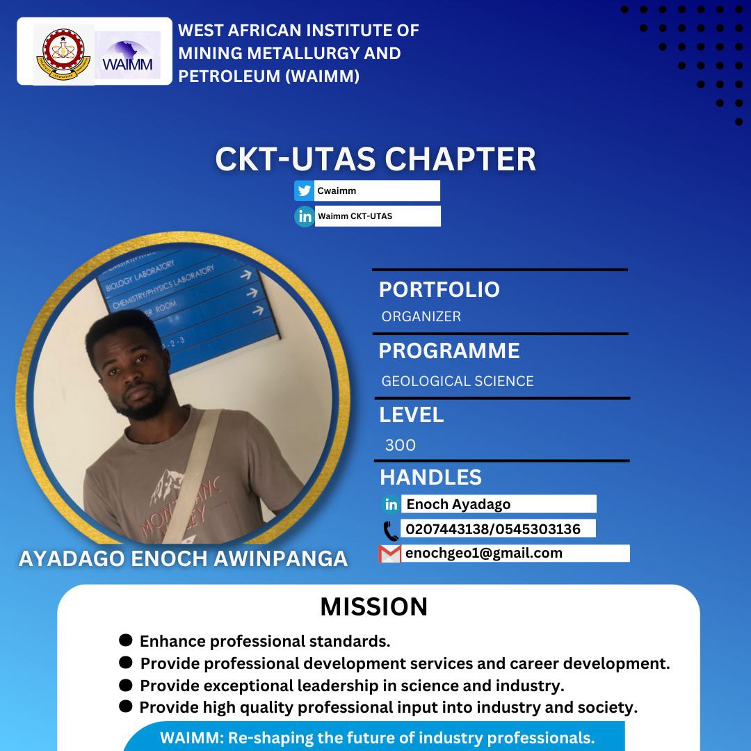 CWaimm's tweet photo. A passionate golf lover. Meet our hard-working organizer, Mr. Ayadaso Enoch #ExecutiveOfTheWeek #WAIMM @WaimmKnust https://t.co/Q5xVMy7UQG