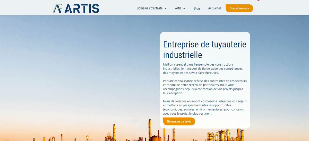 BANQUE POPULAIRE GRAND OUEST conseille l'ouverture de capital pour le groupe ARTIS, référence de la tuyauterie industrielle buff.ly/3XJuAj4 <a href="/SoderoGestion/">Sodero Gestion</a>