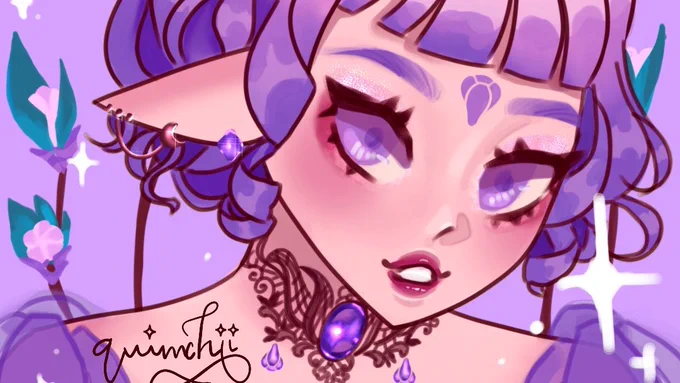 time to flex my range of art styles and alsoo the new art i havent posted yet (the purple one)  