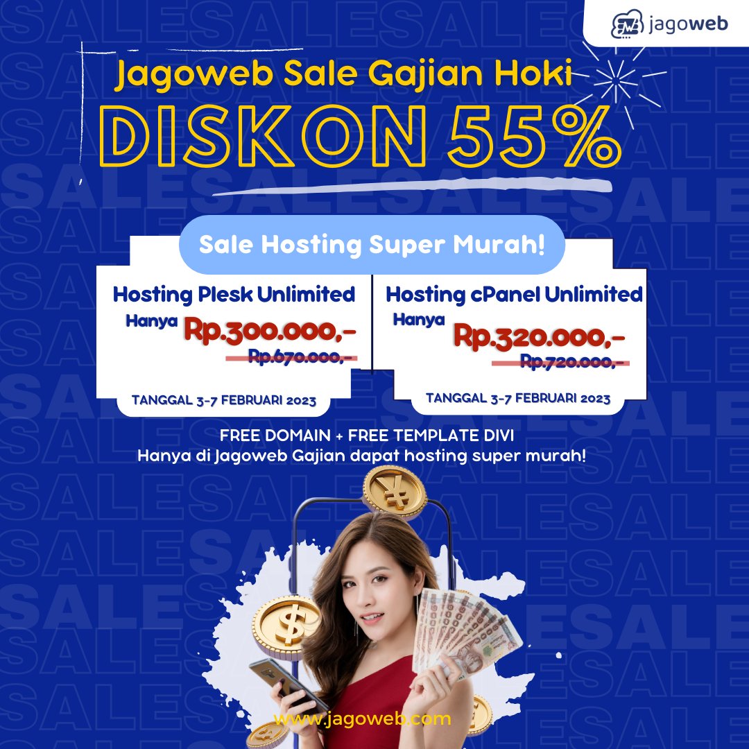 jagowebcom's tweet photo. [Flash Sale] Jagoweb Sale Gajian Hoki

Cari hosting unlimited free template Divi? Dapatkan hanya di Flash Sale Jagoweb Gajian Hoki. Promo terbatas tanggal 3-7 Februari 2023.

Info selengkapnya bisa dicek di:
https://t.co/k6N1cqwCDB https://t.co/T3v81eUdkw