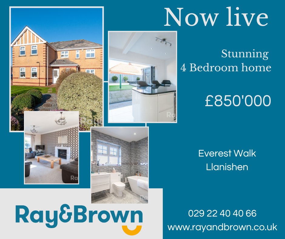 RayandBrown's tweet photo. Superb Four Double Bedroom detached family home set in an exclusive and sought after development on Everest Walk.
https://t.co/msMTHzP9gr
#cardiffproperty #housesforsale #estateagent #rightmove #zoopla https://t.co/AKKfLOtnlC