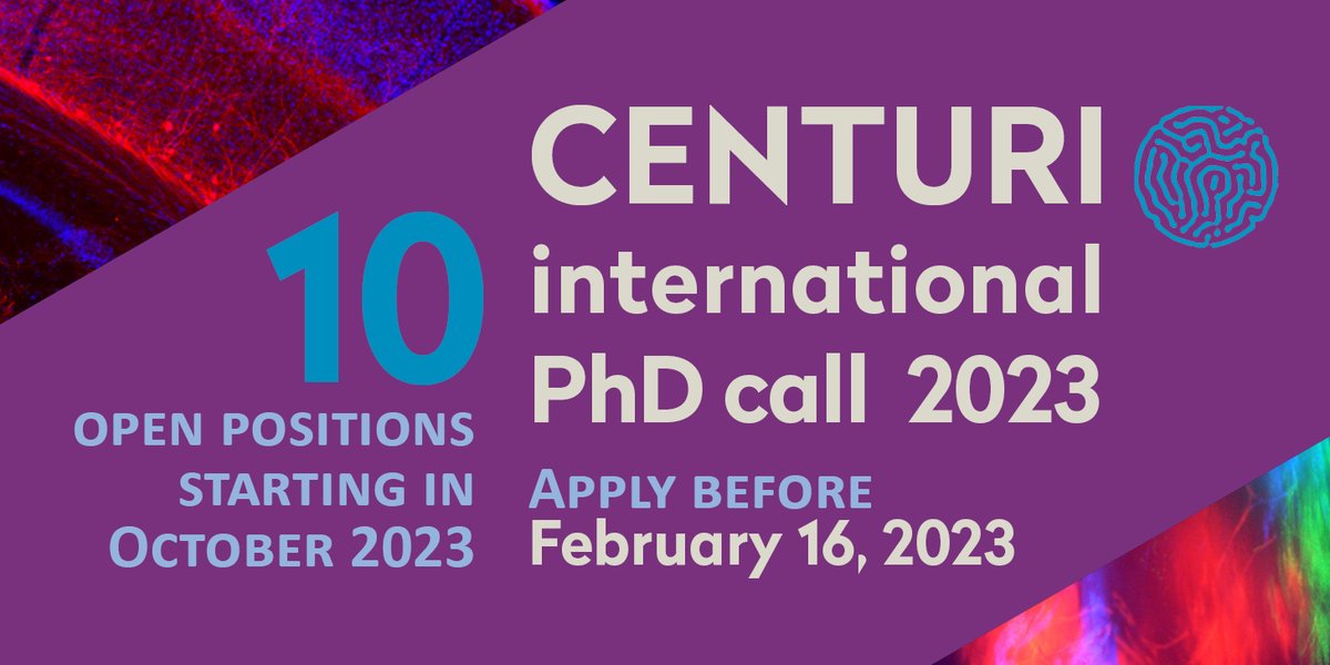 CENTURI - Turing Centre for Living Systems (@centuri_ls) on Twitter photo #JobOffer | J-17 to candidate to our #interdisciplinary #PhD call 2023!
More info ➡ centuri-livingsystems.org/recruitment/
#phdoffers #ScienceinFrance #PhDCall
cc. @univamu ; @univAMU_Europe ; <a href="/EuraxessASEAN/">@EuraxessASEAN</a> ; @euraxess_na ; <a href="/NatureCareers/">Nature Careers</a> ; @academicjobs #JobOffer | J-17 to candidate to our #interdisciplinary #PhD call 2023!
More info ➡ centuri-livingsystems.org/recruitment/
#phdoffers #ScienceinFrance #PhDCall
cc. @univamu ; @univAMU_Europe ; <a href="/EuraxessASEAN/">@EuraxessASEAN</a> ; @euraxess_na ; <a href="/NatureCareers/">Nature Careers</a> ; @academicjobs