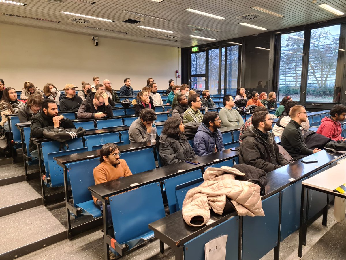 math_muenster's tweet photo. Prof. Shirly Geffen @math_muenster was the speaker of the 4th edition of our Master Coffee. After the wonderful talk about C*-Algebras, the Masters Students gathered at the Lounge for some pizza and fun math discussions. #math_muenster #WWU_Muenster #Masters https://t.co/nLBaK5OIBb