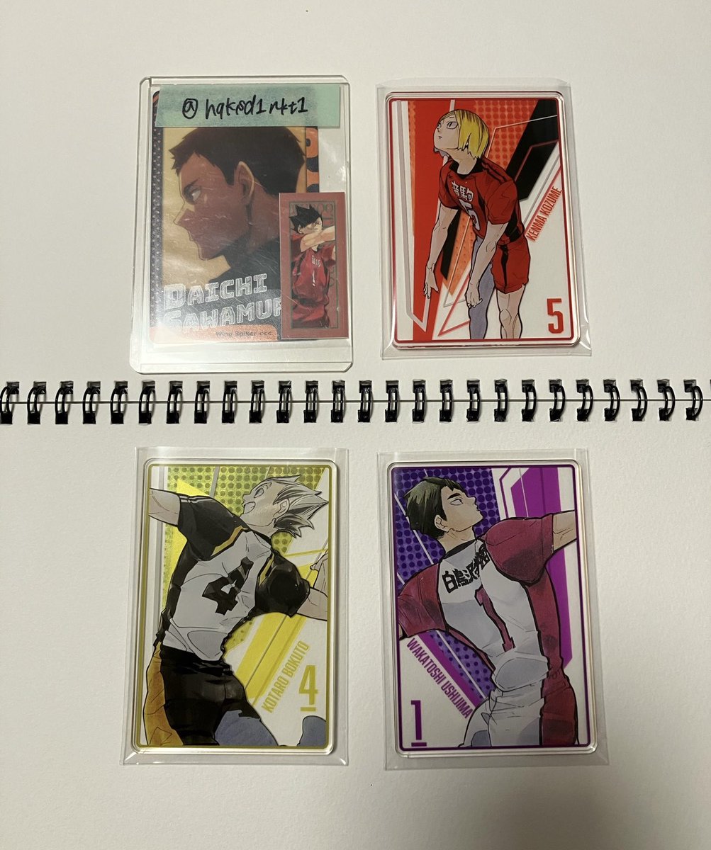 hqksd1nkt1's tweet photo. 【交換】ハイキュー ジャンフェス ステータスカード コレクション ver.2

譲» ☆孤爪(研磨) 木兎 牛島

求» ☆黒尾 澤村

☆同士優先

郵送にて交換いただける方いらっしゃいましたら検索からでも気軽にお声かけください☺︎ https://t.co/vl5fQtBHcw