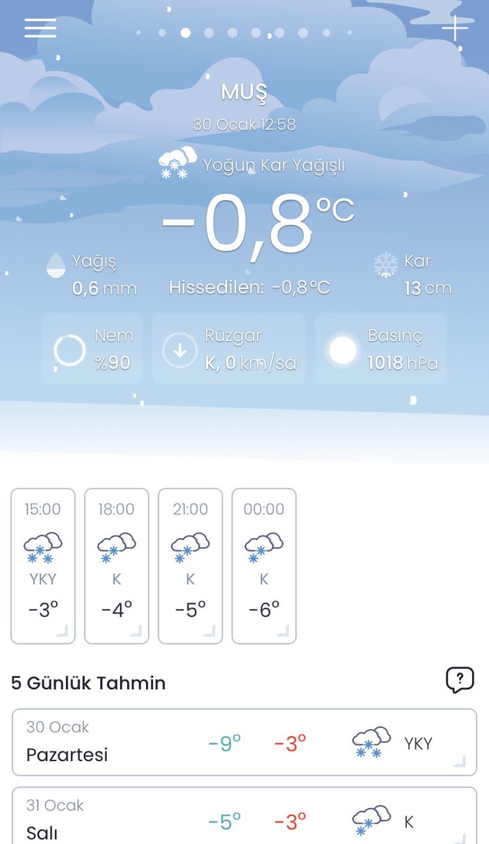 VanBolgeMeteor's tweet photo. 🌨Tahminlerimiz doğrultusunda, Muş ilimizde öğle saatleri itibariyle yoğun kar yağışı başladı. 
❄️İlimizde kar yağışının etkisinin akşam ilerleyen saatlere kadar sürmesi bekleniyor.
#muşvalilik @MusBelediye 
#meteouyarı 
Haberdar olun hazırlıksız yakalanmayın. https://t.co/MbYuoC0xld