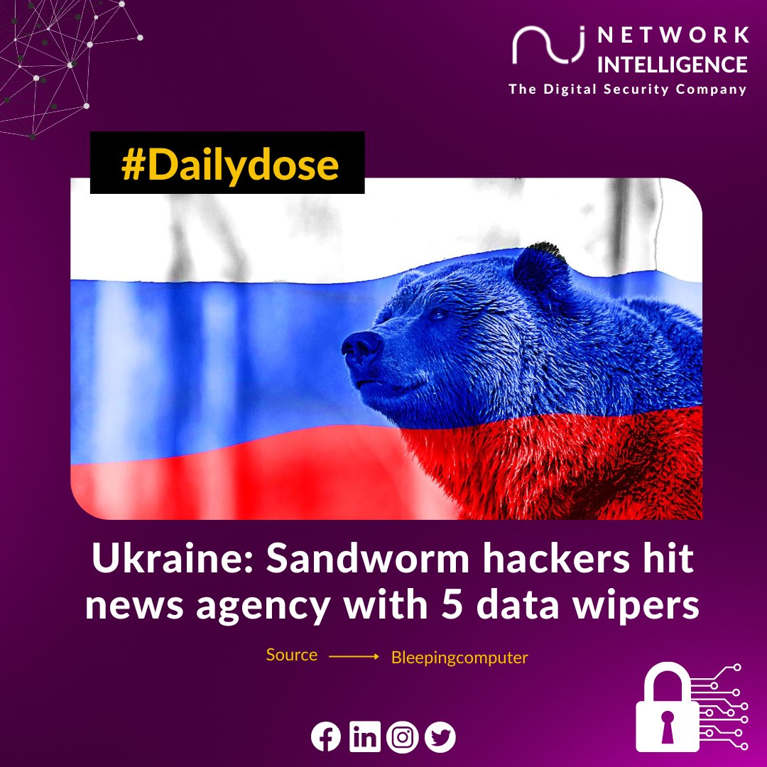 niiconsulting's tweet photo. #Dailydose: The hackers deployed malware such as CaddyWiper (Windows), ZeroWipe (Windows), SDelete (Windows), AwfulShred (Linux), and BidSwipe (FreeBSD).

#Cybersecurity #NetworkIntelligence  #CyberAttacks  #Technology #Windows #CybersecurityAwareness #Vulnerabilities #ZeroWipe https://t.co/5pCEr72Go7