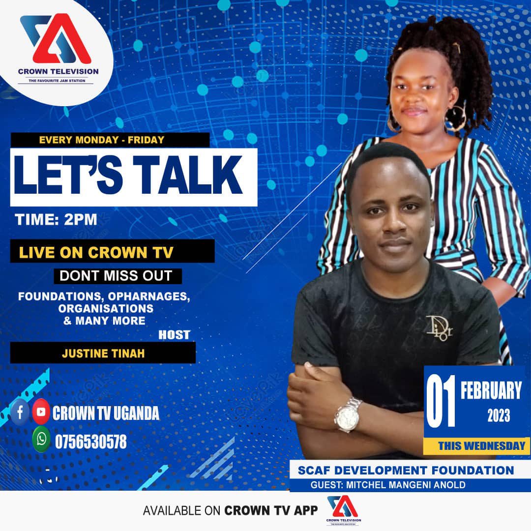 Don’t miss the show were we talk about Foundations, Orphanages, organizations &amp; many more at crown television Uganda 

smilecreationafricafoundation.org