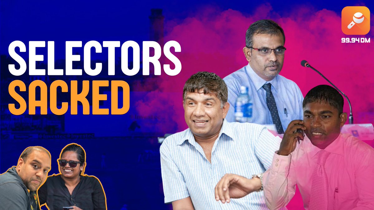#SrilankaCricket Men's selectors to be sacked? 🤔

Join <a href="/Estelle_Vasude1/">Estelle Vasudevan</a> and <a href="/MarkMachado/">Mark Machado</a> as they discuss the news on the LIVE @ 7:30pm IST: youtu.be/2RdUoW_S7A0

#CricketTwitter